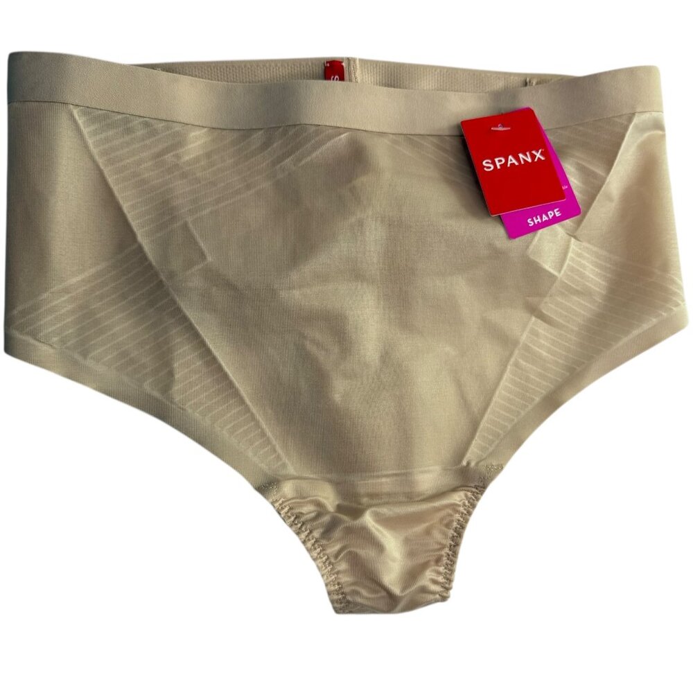 New NWT SPANX Thong, UPC 196992059451.  SHAPE Shapewear.  Thinstincts 2.0 Nude L